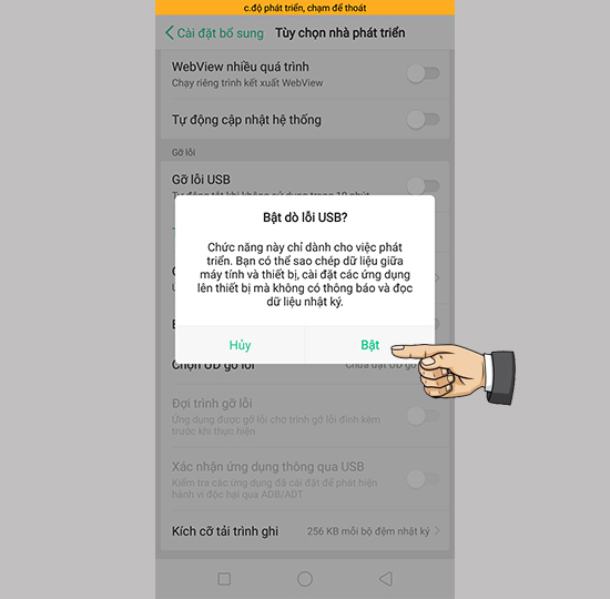 Kích hoạt gỡ rối USB